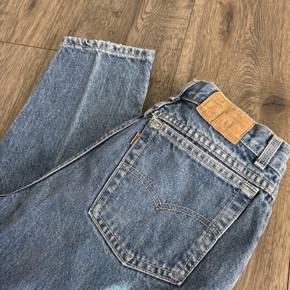 Vintage Levi's Jeans Juniors 13‎ Blue High Rise Relaxed Tapered Denim 90s USA